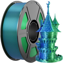 Load image into Gallery viewer, Amoybaby Silk PLA 3D Printer Filament, Silk Dual Color Blue Green PLA Filament 1.75+/-0.03mm, Shiny Coextrusion PLA Filament, Color Change 3D Printing Filament 1KG/2.2lb