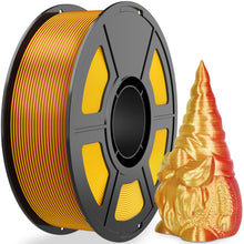 Load image into Gallery viewer, Amoybaby Silk PLA 3D Printer Filament, Silk Dual Color Red Bright Gold PLA Filament 1.75+/-0.03mm, Shiny Coextrusion PLA Filament, Color Change 3D Printing Filament 1KG/2.2lb