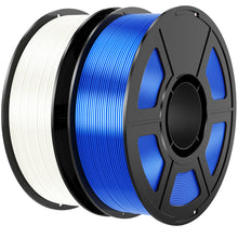 Load image into Gallery viewer, Amoybaby Silk PLA Filament Bundle, 1.75mm 3D Printer Filament 2-Pack, 2kg Spool (4.4lbs), Dimensional Accuracy +/- 0.03 mm, Fit Most FDM 3D Printer (Silk White+Silk Blue)