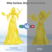 Load image into Gallery viewer, Amoybaby Silk Yellow PLA Filament 1.75mm, Shiny Silk PLA 3D Printer Filament High Speed & Clog-Free, Dimensional Accuracy +/- 0.03mm, 1kg(2.2lb), Fits for Most FDM 3D Printers