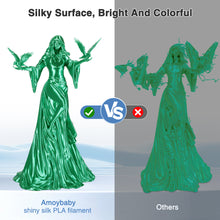 Load image into Gallery viewer, Amoybaby Silk Green PLA Filament 1.75mm, Shiny Silk PLA 3D Printer Filament High Speed & Clog-Free, Accuracy +/- 0.03mm, 1kg(2.2lb), Fits for Most FDM 3D Printers