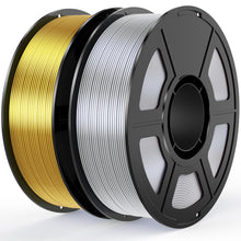 Load image into Gallery viewer, Amoybaby Silk PLA Filament Bundle 1.75mm 3D Printer Filament 2-Pack, 2kg Spool (4.4lbs), Dimensional Accuracy +/- 0.03 mm, Fit Most FDM 3D Printer (Silk Gold+Silk Silver)