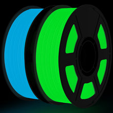 Load image into Gallery viewer, Amoybaby Glow in The Dark PLA Filament, 1.75mm 3D Printer Filament Bundle, 2kg Spool (4.4lbs), Dimensional Accuracy +/- 0.03 mm, Fit Most FDM 3D Printers (Glow Blue +Green)