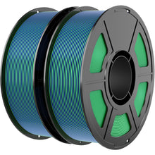 Load image into Gallery viewer, Amoybaby Dual Color Silk PLA Filament 1.75mm 3D Printer Filament Bundle, 2kg Spool (4.4lbs), Dimensional Accuracy +/- 0.03 mm, Fit Most FDM 3D Printers (Silk Blue Green 2-Pack)