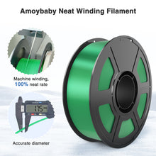Load image into Gallery viewer, Amoybaby Silk Green PLA Filament 1.75mm, Shiny Silk PLA 3D Printer Filament High Speed & Clog-Free, Accuracy +/- 0.03mm, 1kg(2.2lb), Fits for Most FDM 3D Printers