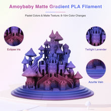 Load image into Gallery viewer, Amoybaby Matte Rainbow PLA 3D Printer Filament, 1.75±0.03mm Vibrant Color Gradient PLA, Low Warping&High Precision 3D Printing Filament, 1kg Spool(2.2lb) Twilight Gradient, Fits for most FDM 3D Printers