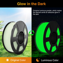 Load image into Gallery viewer, Amoybaby Glow in The Dark PLA Filament 1.75mm 3D Printer Filament, 1kg Spool (2.2lbs), Dimensional Accuracy +/- 0.03 mm, Fit Most FDM 3D Printer (Glow Green)