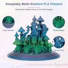 Load image into Gallery viewer, Amoybaby Matte Rainbow PLA 3D Printer Filament, 1.75±0.03mm Vibrant Color Gradient PLA, Low Warping&High Precision 3D Printing Filament, Neon Passage 1kg Spool(2.2lb), Fits for most FDM 3D Printers