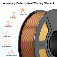Load image into Gallery viewer, Amoybaby Silk PLA 3D Printer Filament, Silk Dual Color Gold Red PLA Filament 1.75+/-0.03mm, Shiny Coextrusion PLA Filament, Color Change 3D Printing Filament 1KG/2.2lb