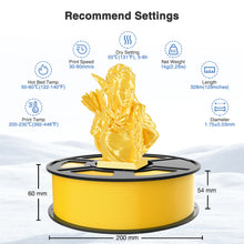 Load image into Gallery viewer, Amoybaby Silk Bright Gold PLA Filament 1.75mm, Shiny Silk PLA 3D Printer Filament High Speed & Clog-Free, Dimensional Accuracy +/- 0.03mm, 1kg(2.2lb), Fits for Most FDM 3D Printers