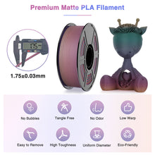 Load image into Gallery viewer, Amoybaby Matte Rainbow PLA 3D Printer Filament, 1.75±0.03mm Vibrant Color Gradient PLA, Low Warping&High Precision 3D Printing Filament, Flame Spectrum 1kg Spool(2.2lb), Fits for most FDM 3D Printers