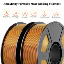 Load image into Gallery viewer, Amoybaby Dual Color Silk PLA Filament 1.75mm 3D Printer Filament Bundle, 2kg Spool (4.4lbs), Dimensional Accuracy +/- 0.03 mm, Fit Most FDM 3D Printers (Silk Gold Red 2-Pack)