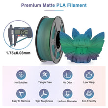 Load image into Gallery viewer, Amoybaby Matte Rainbow PLA 3D Printer Filament, 1.75±0.03mm Vibrant Color Gradient PLA, Low Warping&High Precision 3D Printing Filament, Neon Passage 1kg Spool(2.2lb), Fits for most FDM 3D Printers