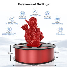 Load image into Gallery viewer, Amoybaby Red Silk PLA Filament Bundle 1.75mm 3D Printer Filament Bundle, 2kg Spool (4.4lbs), Dimensional Accuracy +/- 0.03 mm, Fit Most FDM 3D Printer (Silk Red 2-Pack)