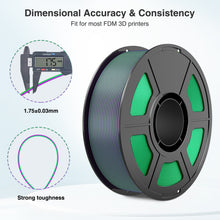 Load image into Gallery viewer, Amoybaby Silk PLA 3D Printer Filament, Silk Dual Color Purple Green PLA Filament 1.75+/-0.03mm, Shiny Coextrusion PLA Filament, Color Change 3D Printing Filament 1KG/2.2lb