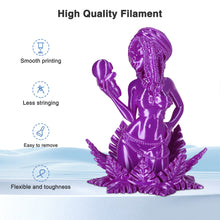 Load image into Gallery viewer, Amoybaby Silk Purple PLA Filament 1.75mm, Shiny Silk PLA 3D Printer Filament High Speed & Clog-Free, Dimensional Accuracy +/- 0.03mm, 1kg(2.2lb), Fits for Most FDM 3D Printers