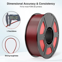 Load image into Gallery viewer, Amoybaby Silk PLA 3D Printer Filament, Silk Dual Color Black Red PLA Filament 1.75mm, Color Change 3D Printing Fialment, High Gloss Coextrusion PLA Filament 1KG (2.2lb)