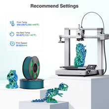 Load image into Gallery viewer, Amoybaby Dual Color Silk PLA Filament 1.75mm 3D Printer Filament Bundle, 2kg Spool (4.4lbs), Dimensional Accuracy +/- 0.03 mm, Fit Most FDM 3D Printers (Silk Blue Green 2-Pack)