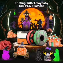 Load image into Gallery viewer, Amoybaby Orange Silk PLA Filament 1.75mm, High Speed PLA 3D Printer Filament for Halloween Low Warp & Clog-Free, Accuracy +/- 0.03mm, 1kg(2.2lb), Fits for Most FDM 3D Printers