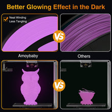 Load image into Gallery viewer, Amoybaby Rose Red Glow in The Dark Filament PLA 1kg(2.2lbs), Best with UV Lamps, Used for Printing Halloween and Christmas Gifts, Luminous 3D Printer Filament 1.75mm Fit FDM 3D Printers & 3D Pens