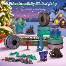 Load image into Gallery viewer, Amoybaby Matte Rainbow PLA 3D Printer Filament, 1.75±0.03mm Vibrant Color Gradient PLA, Low Warping&High Precision 3D Printing Filament, Flame Spectrum 1kg Spool(2.2lb), Fits for most FDM 3D Printers