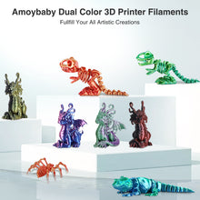 Load image into Gallery viewer, Amoybaby ilk PLA 3D Printer Filament, Silk Dual Color Gold Black PLA Filament 1.75+/-0.03mm, Shiny Coextrusion PLA Filament, Color Change 3D Printing Filament 1KG/2.2lb