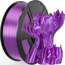 Load image into Gallery viewer, Amoybaby Silk Purple PLA Filament 1.75mm, Shiny Silk PLA 3D Printer Filament High Speed & Clog-Free, Dimensional Accuracy +/- 0.03mm, 1kg(2.2lb), Fits for Most FDM 3D Printers