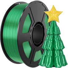 Load image into Gallery viewer, Amoybaby Silk Green PLA Filament 1.75mm, Shiny Silk PLA 3D Printer Filament High Speed & Clog-Free, Accuracy +/- 0.03mm, 1kg(2.2lb), Fits for Most FDM 3D Printers