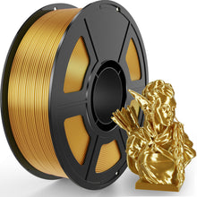 Load image into Gallery viewer, Amoybaby Silk Gold PLA Filament 1.75mm, Shiny Silk PLA 3D Printer Filament High Speed & Clog-Free, Dimensional Accuracy +/- 0.03mm, 1kg(2.2lb), Fits for Most FDM 3D Printers
