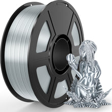 Load image into Gallery viewer, Amoybaby Silk Silver Grey PLA Filament 1.75mm, Shiny Silk PLA 3D Printer Filament High Speed & Clog-Free, Dimensional Accuracy +/- 0.03mm, 1kg(2.2lb), Fits for Most FDM 3D Printers