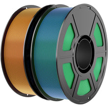 Load image into Gallery viewer, Amoybaby Dual Color Silk PLA Filament 1.75mm 3D Printer Filament Bundle, 2kg Spool (4.4lbs), Dimensional Accuracy +/- 0.03 mm, Fit Most FDM 3D Printers (Gold Red + Blue Green)