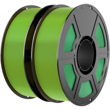 Load image into Gallery viewer, Amoybaby Dual Color Silk PLA Filament 1.75mm 3D Printer Filament Bundle, 2kg Spool (4.4lbs), Dimensional Accuracy +/- 0.03 mm, Fit Most FDM 3D Printers (Silk Yellow Green 2-Pack)