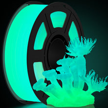 Load image into Gallery viewer, Amoybaby Rainbow Glow in The Dark Filament PLA 1.75mm 1kg(2.2lbs), Glow Blue to Green Gradient Fluorescent 3D Printer Filament,Used for Printing Halloween or Christmas Gifts,Fits FDM 3D Printers&amp;Pens
