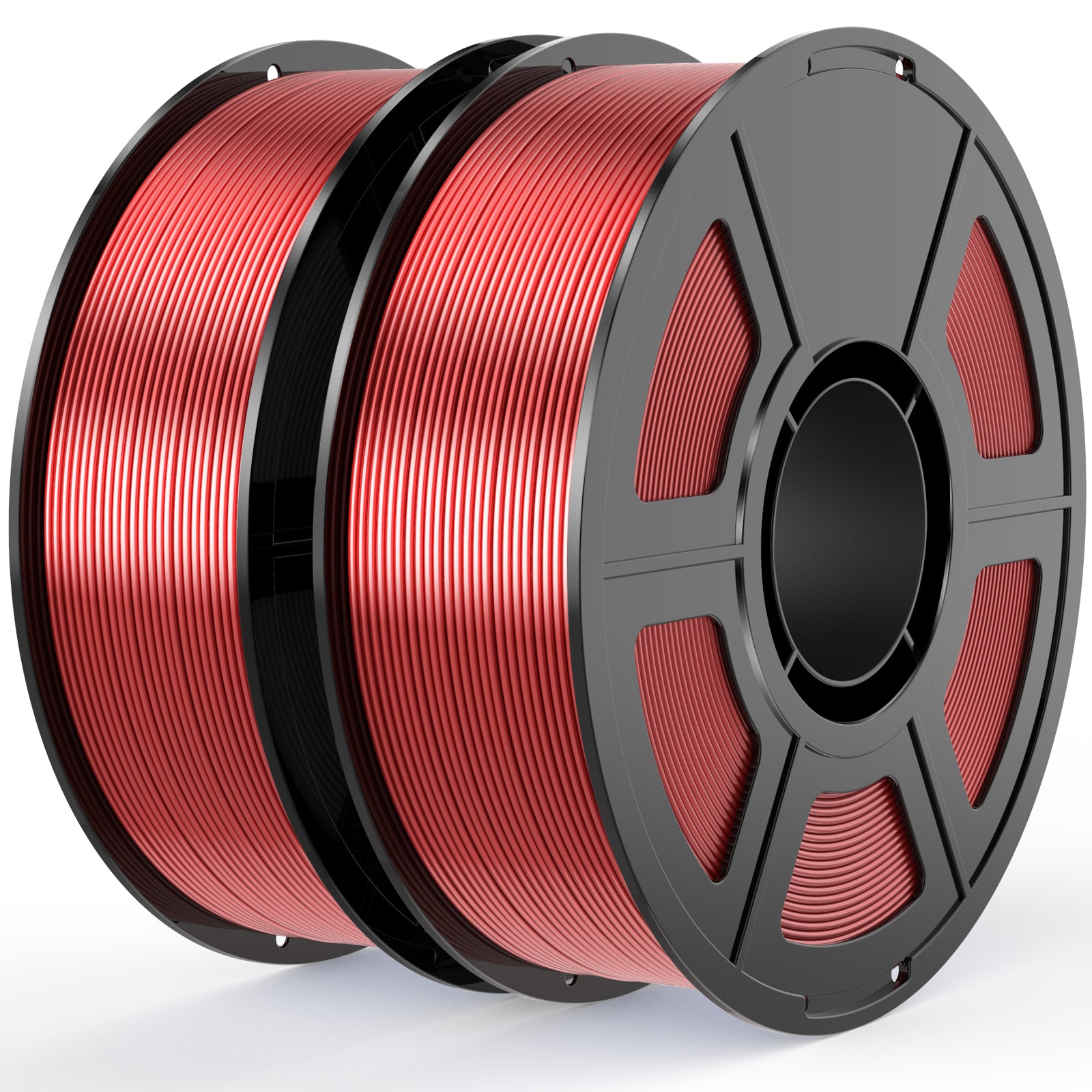 Amoybaby Red Silk PLA Filament Bundle 1.75mm 3D Printer Filament Bundle, 2kg Spool (4.4lbs), Dimensional Accuracy +/- 0.03 mm, Fit Most FDM 3D Printer (Silk Red 2-Pack)