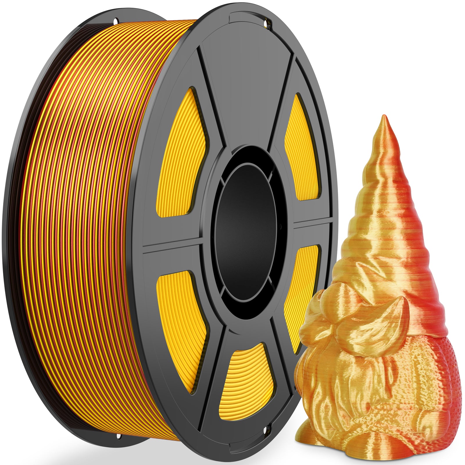 Amoybaby Silk PLA 3D Printer Filament, Silk Dual Color Red Bright Gold PLA Filament 1.75+/-0.03mm, Shiny Coextrusion PLA Filament, Color Change 3D Printing Filament 1KG/2.2lb