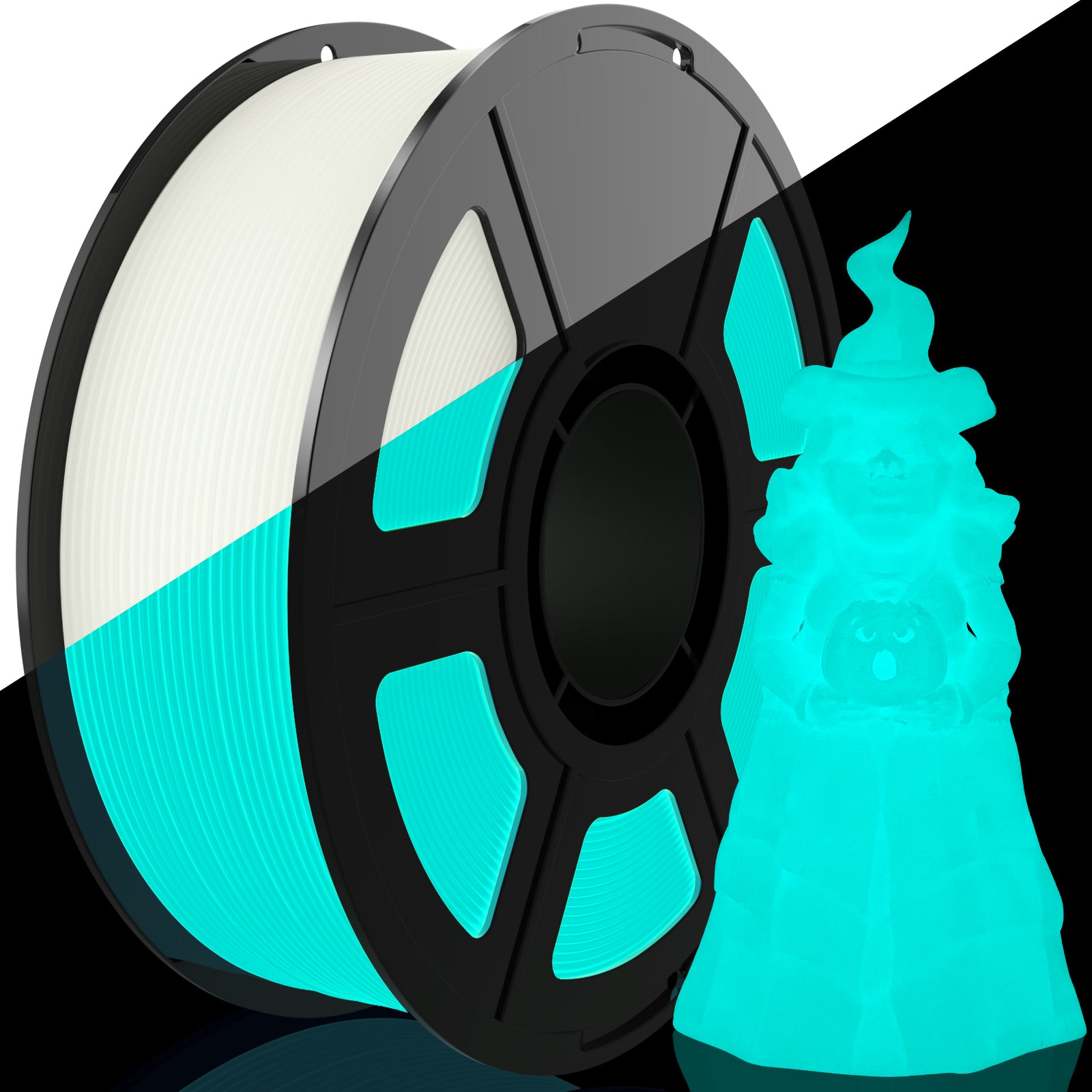 Amoybaby Glow in The Dark PLA Filament 1.75mm, Luminous 3D Printer Filament, 1kg Spool (2.2lbs), Dimensional Accuracy +/- 0.03 mm, Fit Most FDM 3D Printer (Glow Teal)