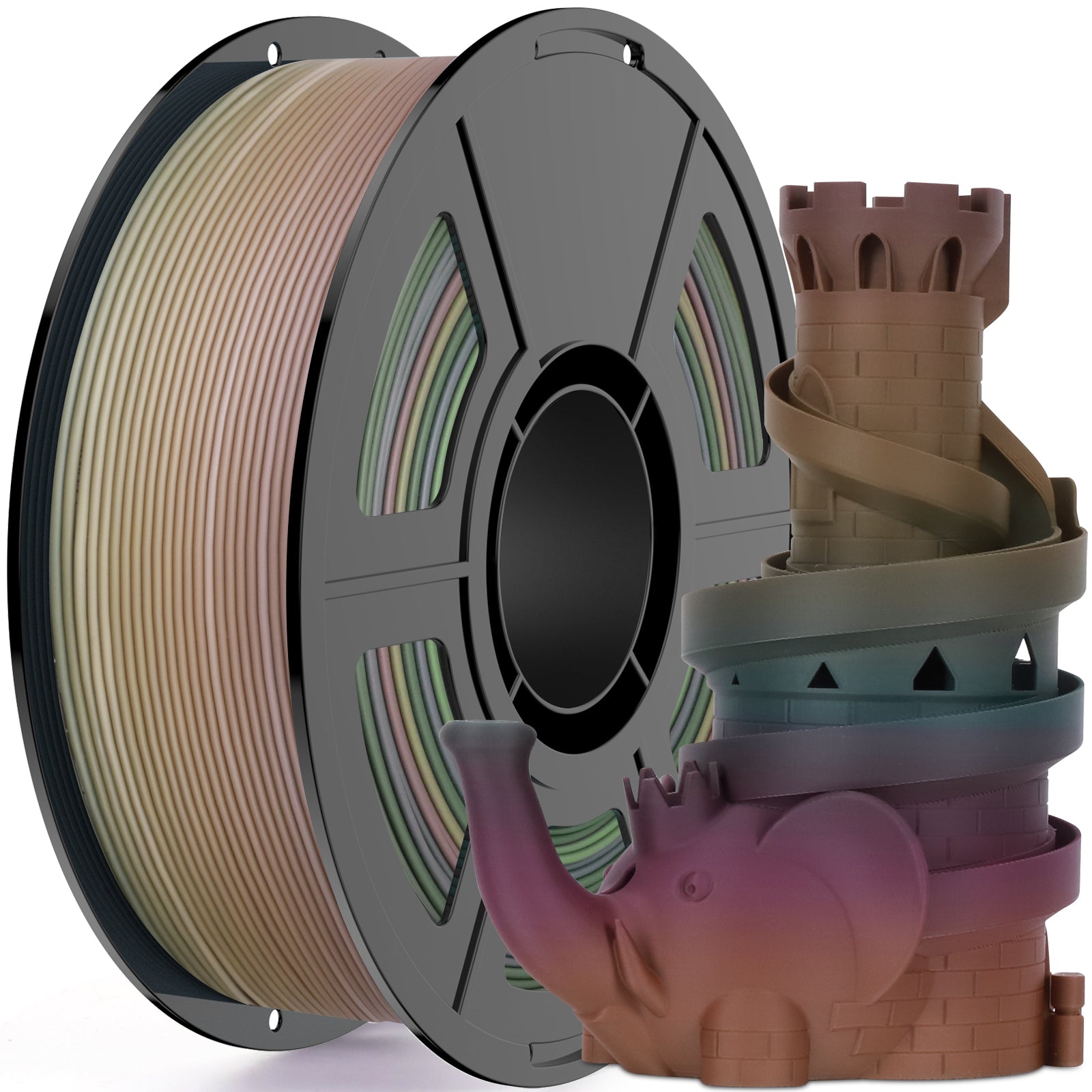 Amoybaby Matte Rainbow PLA 3D Printer Filament, 1.75±0.03mm Vibrant Color Gradient PLA, Low Warping&High Precision 3D Printing Filament, Solar Horizon 1kg Spool(2.2lb), Fits for most FDM 3D Printers
