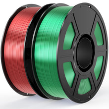 Load image into Gallery viewer, Amoybaby Silk PLA Filament Bundle, 1.75mm 3D Printer Filament 2-Pack, 2kg Spool (4.4lbs), Dimensional Accuracy +/- 0.03 mm, Fit Most FDM 3D Printer (Silk Red+Silk Green)
