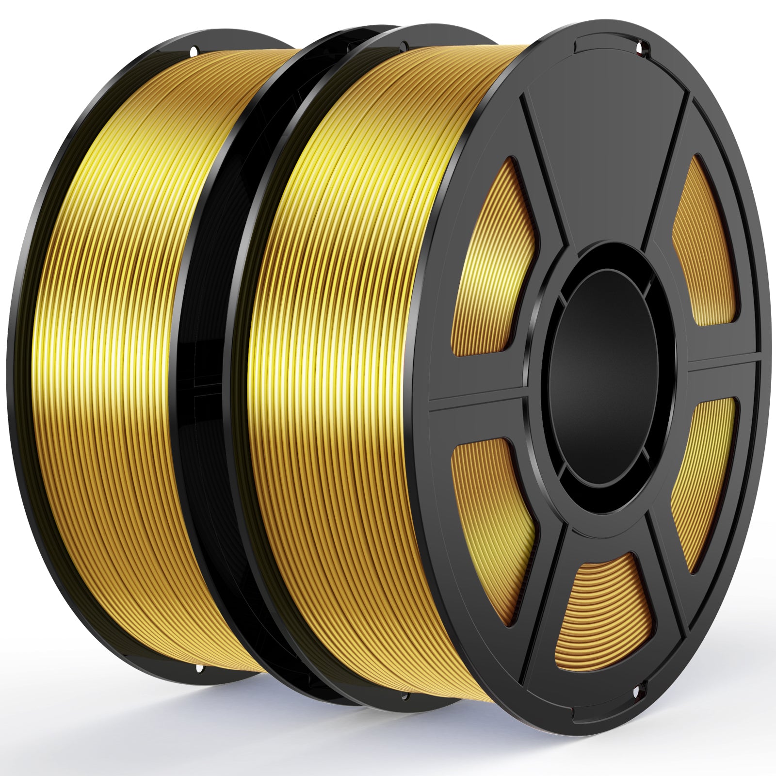 Amoybaby Gold Silk PLA Filament Bundle 1.75mm 3D Printer Filament, 2kg Spool (4.4lbs), Dimensional Accuracy +/- 0.03 mm, Fit Most FDM 3D Printer (Silk Gold 2-Pack)