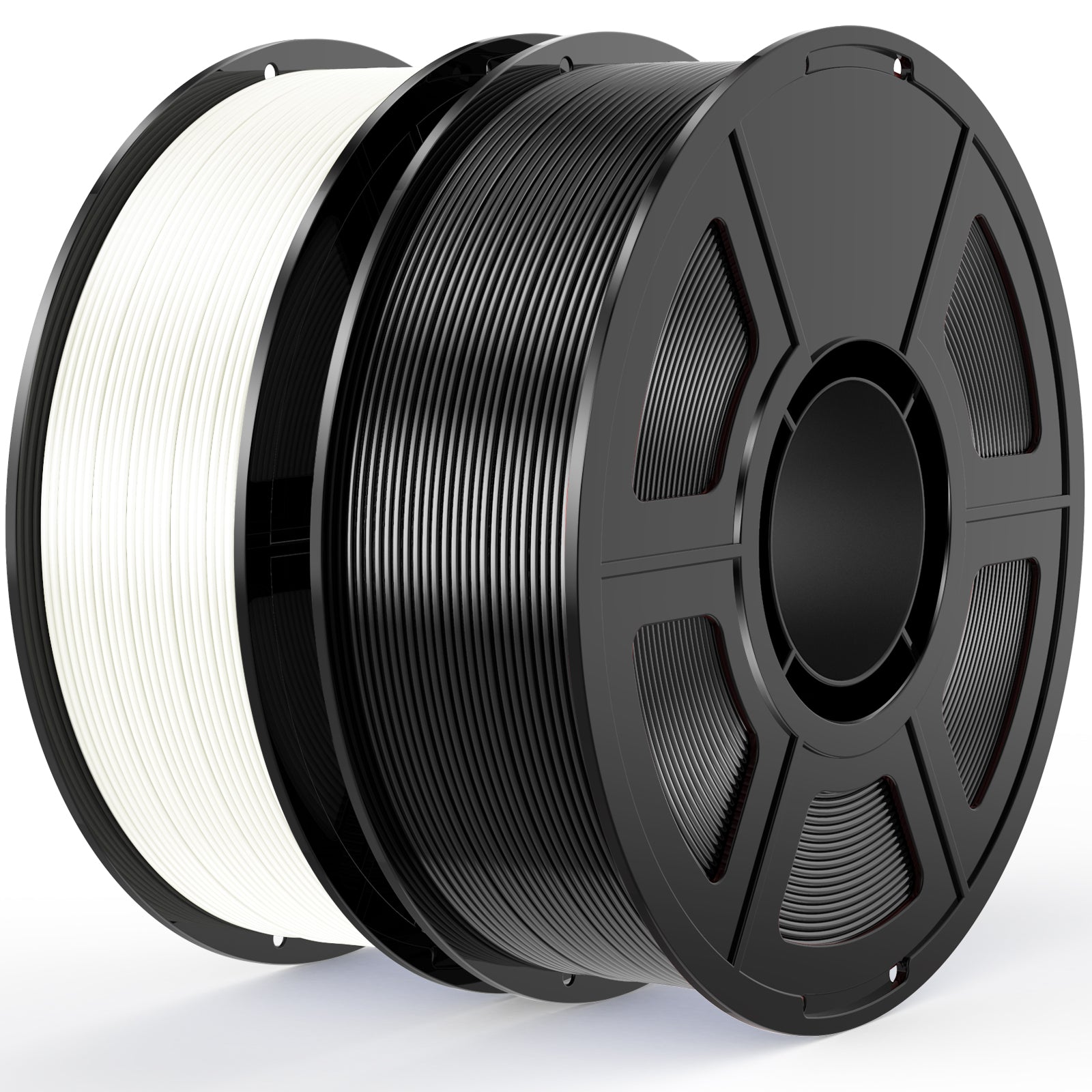 Amoybaby Silk PLA Filament Bundle 1.75mm 3D Printer Filament 2-Pack, 2kg Spool (4.4lbs), Dimensional Accuracy +/- 0.03 mm, Fit Most FDM 3D Printer (Silk Black+Silk White)