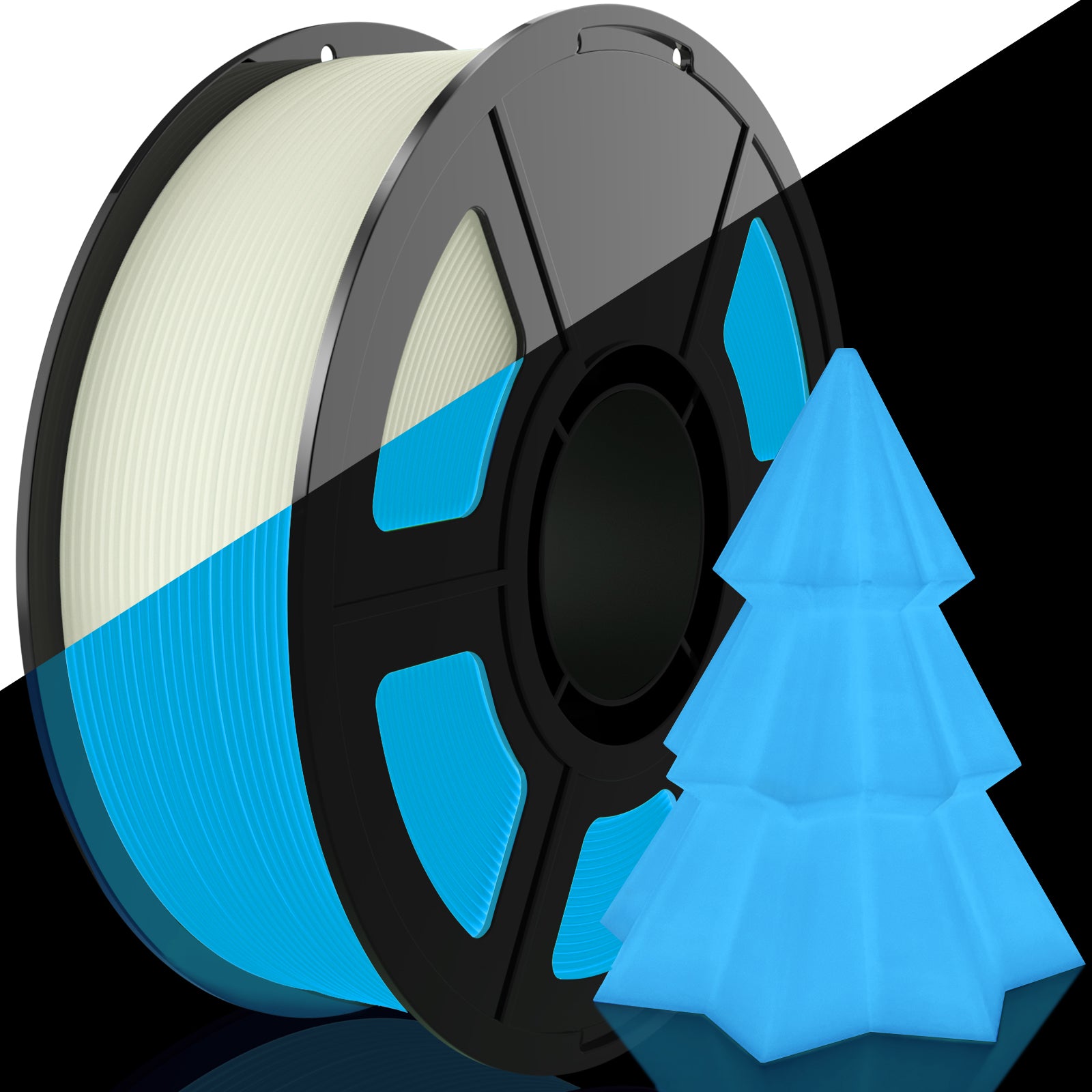 Amoybaby Glow in The Dark PLA Filament 1.75mm 3D Printer Filament, 1kg Spool (2.2lbs), Dimensional Accuracy +/- 0.03 mm, Fit Most FDM 3D Printer (Glow Blue)