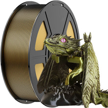 Load image into Gallery viewer, Amoybaby ilk PLA 3D Printer Filament, Silk Dual Color Gold Black PLA Filament 1.75+/-0.03mm, Shiny Coextrusion PLA Filament, Color Change 3D Printing Filament 1KG/2.2lb
