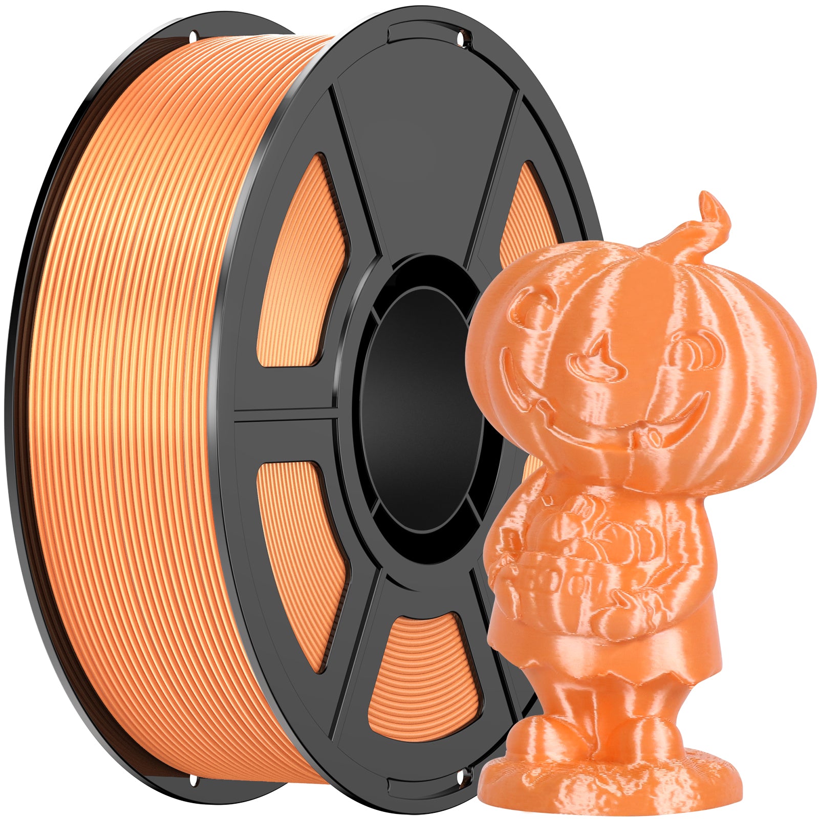 Amoybaby Orange Silk PLA Filament 1.75mm, High Speed PLA 3D Printer Filament for Halloween Low Warp & Clog-Free, Accuracy +/- 0.03mm, 1kg(2.2lb), Fits for Most FDM 3D Printers