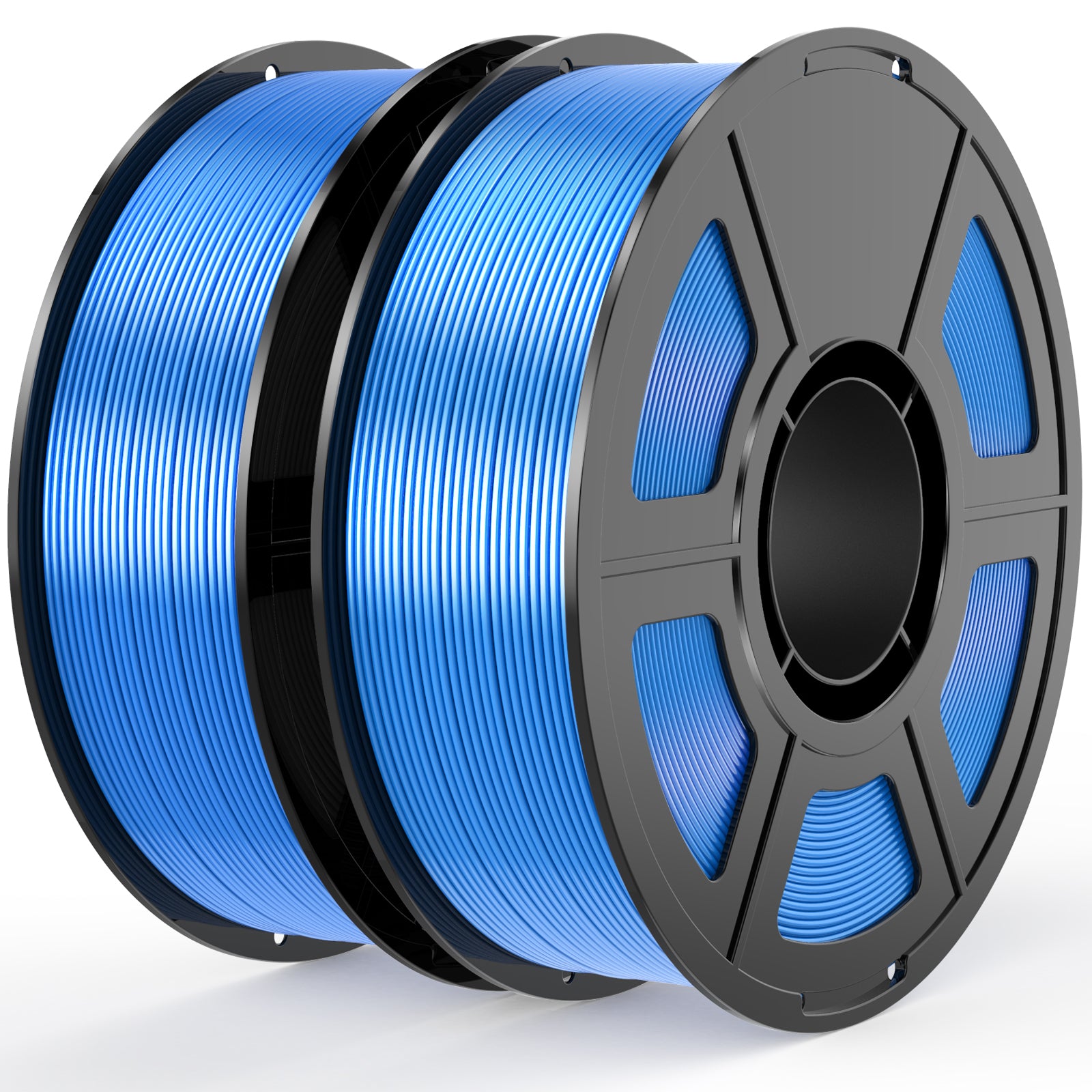 Amoybaby Sky Blue Silk PLA Filament Bundle 1.75mm 3D Printer Filament, 2kg Spool (4.4lbs), Dimensional Accuracy +/- 0.03 mm, Fit Most FDM 3D Printer (Silk Sky Blue 2-Pack)