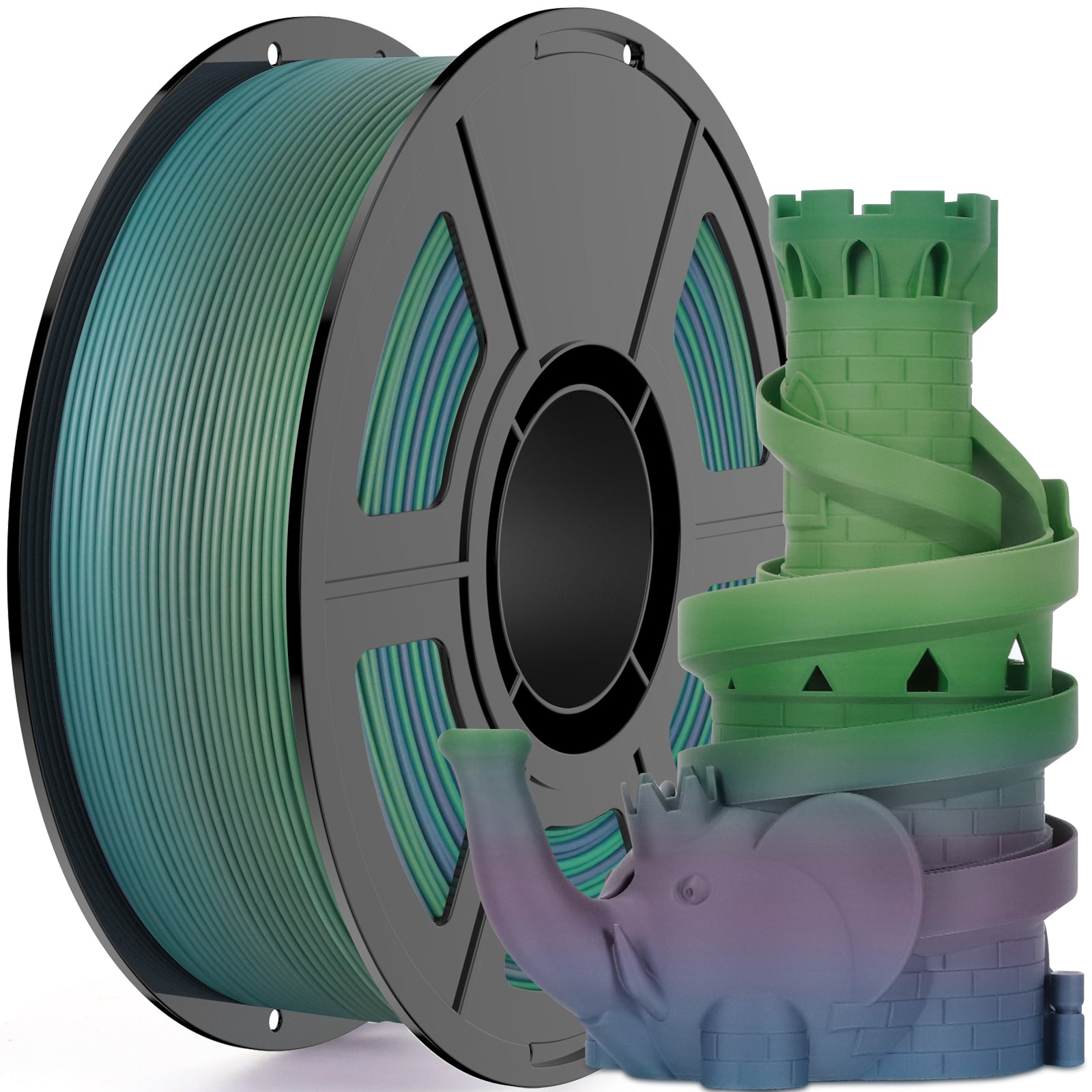 Amoybaby Matte Rainbow PLA 3D Printer Filament, 1.75±0.03mm Vibrant Color Gradient PLA, Low Warping&High Precision 3D Printing Filament, Neon Passage 1kg Spool(2.2lb), Fits for most FDM 3D Printers