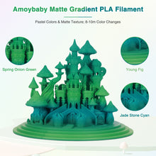 Load image into Gallery viewer, Amoybaby Matte Rainbow PLA 3D Printer Filament, 1.75±0.03mm Vibrant Color Gradient PLA, Low Warping&amp;High Precision 3D Printing Filament, 1kg Spool(2.2lb) Marine Canopy, Fits for most FDM 3D Printers
