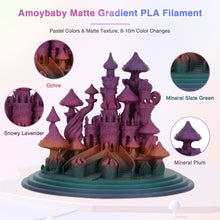 Load image into Gallery viewer, Amoybaby Matte Rainbow PLA 3D Printer Filament, 1.75±0.03mm Vibrant Color Gradient PLA, Low Warping&amp;High Precision 3D Printing Filament, Flame Spectrum 1kg Spool(2.2lb), Fits for most FDM 3D Printers
