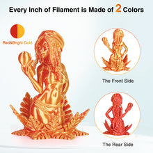Load image into Gallery viewer, Amoybaby Silk PLA 3D Printer Filament, Silk Dual Color Red Bright Gold PLA Filament 1.75+/-0.03mm, Shiny Coextrusion PLA Filament, Color Change 3D Printing Filament 1KG/2.2lb
