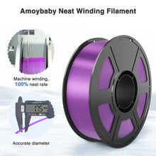 Load image into Gallery viewer, Amoybaby Silk Purple PLA Filament 1.75mm, Shiny Silk PLA 3D Printer Filament High Speed &amp; Clog-Free, Dimensional Accuracy +/- 0.03mm, 1kg(2.2lb), Fits for Most FDM 3D Printers
