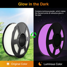 Load image into Gallery viewer, Amoybaby Rose Red Glow in The Dark Filament PLA 1kg(2.2lbs), Best with UV Lamps, Used for Printing Halloween and Christmas Gifts, Luminous 3D Printer Filament 1.75mm Fit FDM 3D Printers &amp; 3D Pens

